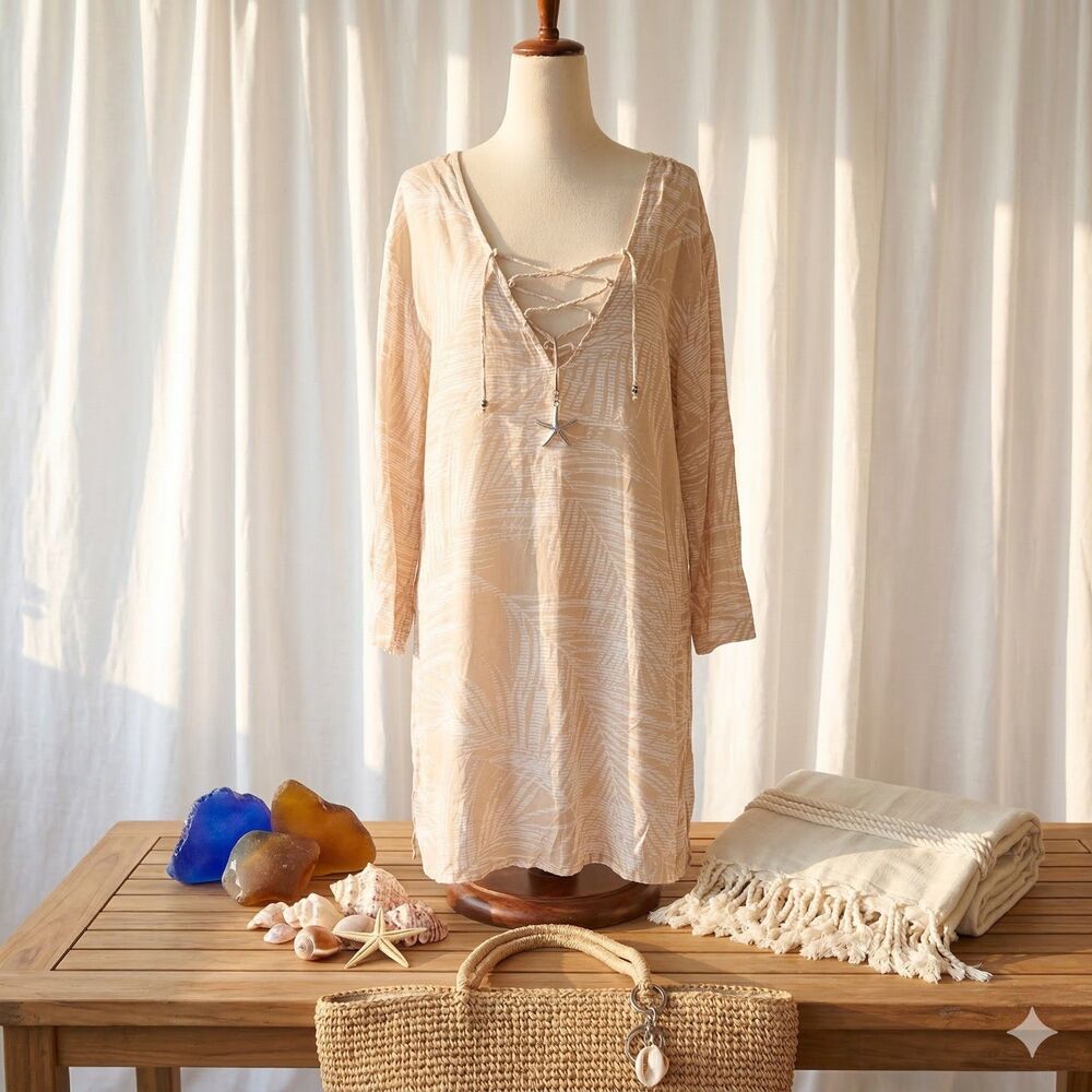 Portocruz Sandy Tie Front Coverup New with Tags Size X-Large